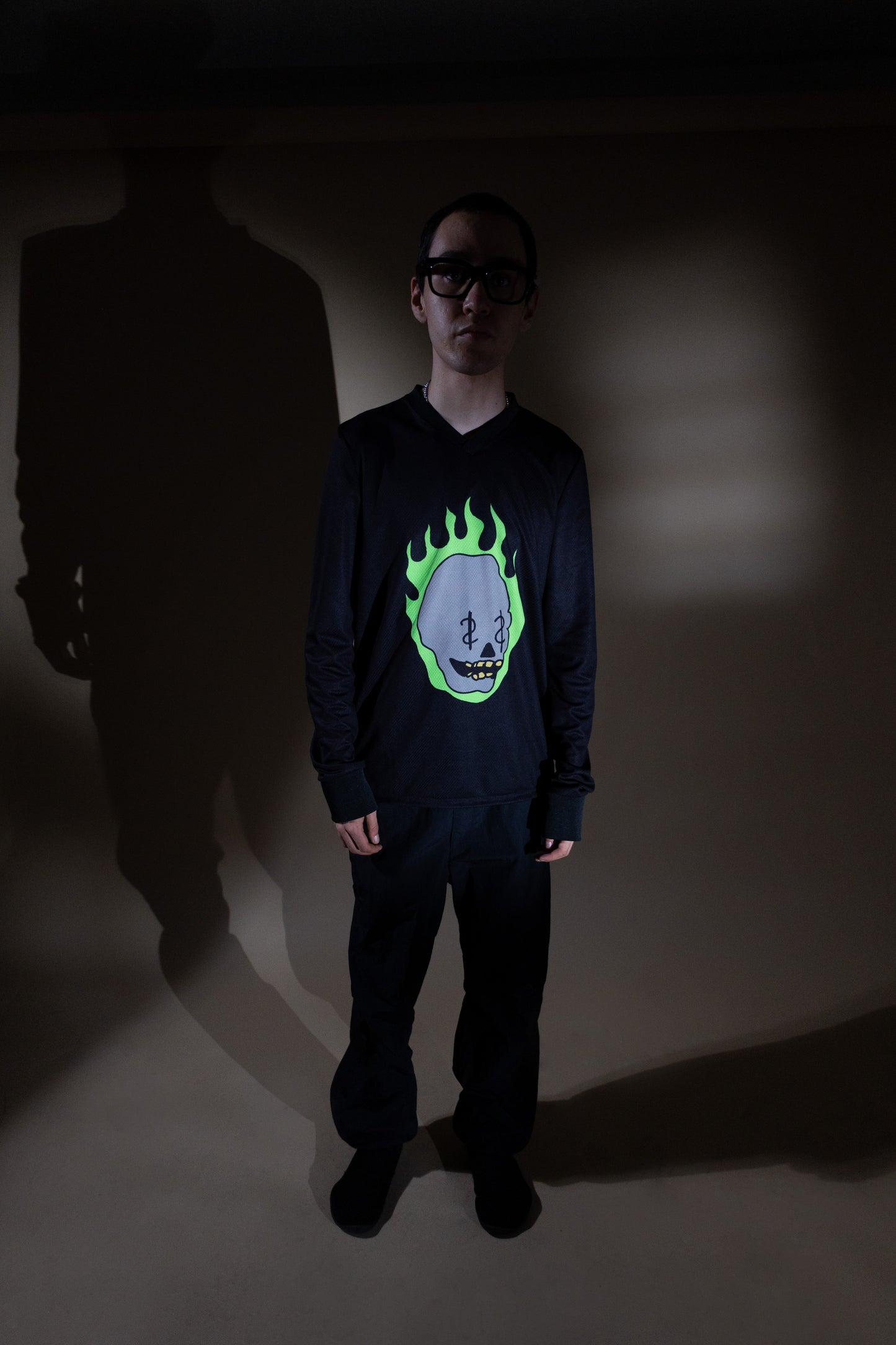 LONG SLEEVE SKULL LOGO JER$EY